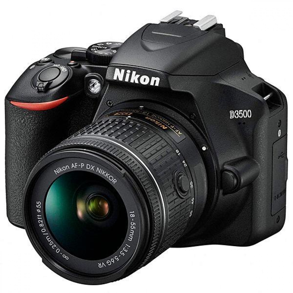 Câmera Nikon D3500 24.2MP Bluetooth com Lente AF-P DX NIKKOR 18-55 mm F  3.5-5.6G VR - Preta