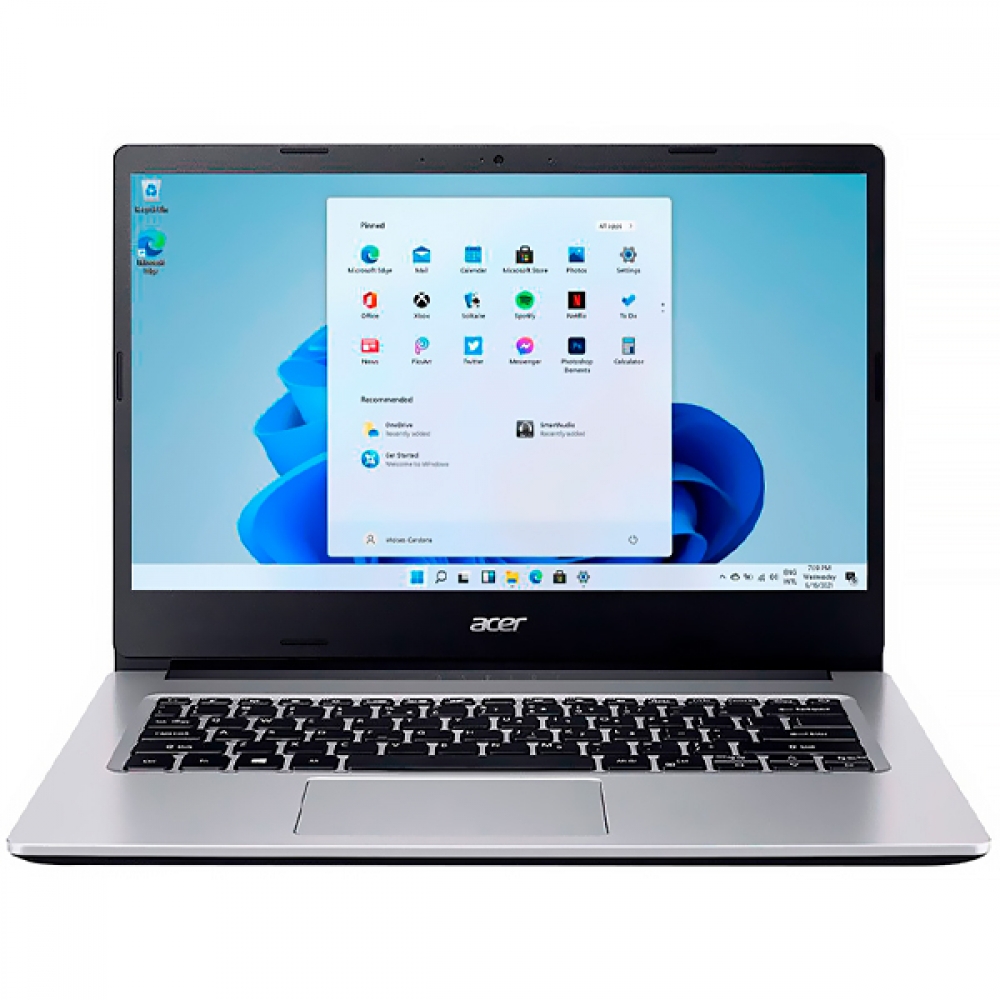 Notebook Acer Aspire 1 A114-33-C6W2 14 Intel Celeron N4500 de 1.10GHz 4GB  64GB eMMC - Pure Silver